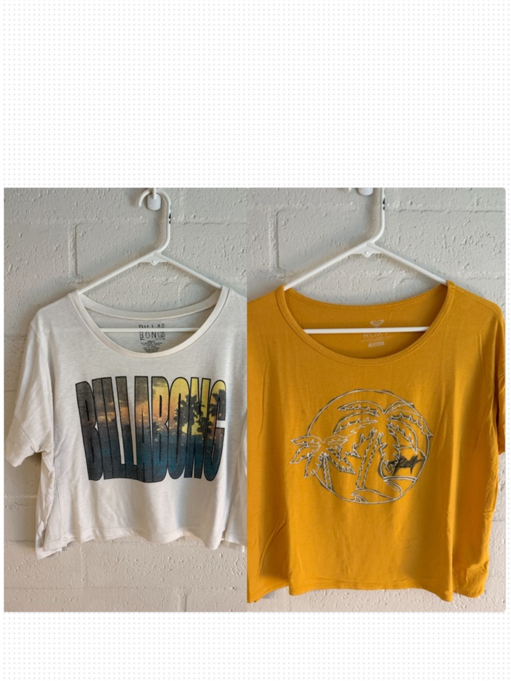 Billabong & Roxy Graphic Crop Tops (Set of 2)